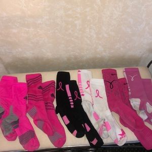 Nike and Adidas Pink Basketball Socks